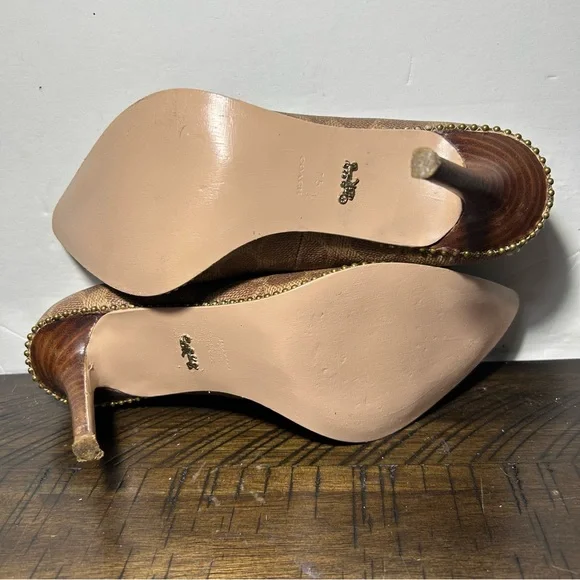 Coach 85 mm Waverly Pump with Beadchain in signature coated canvas - Picture 6 of 6